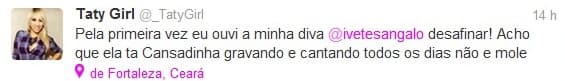 “Pela primeira vez vi minha diva desafinar”, diz Taty Girl sobre Ivete